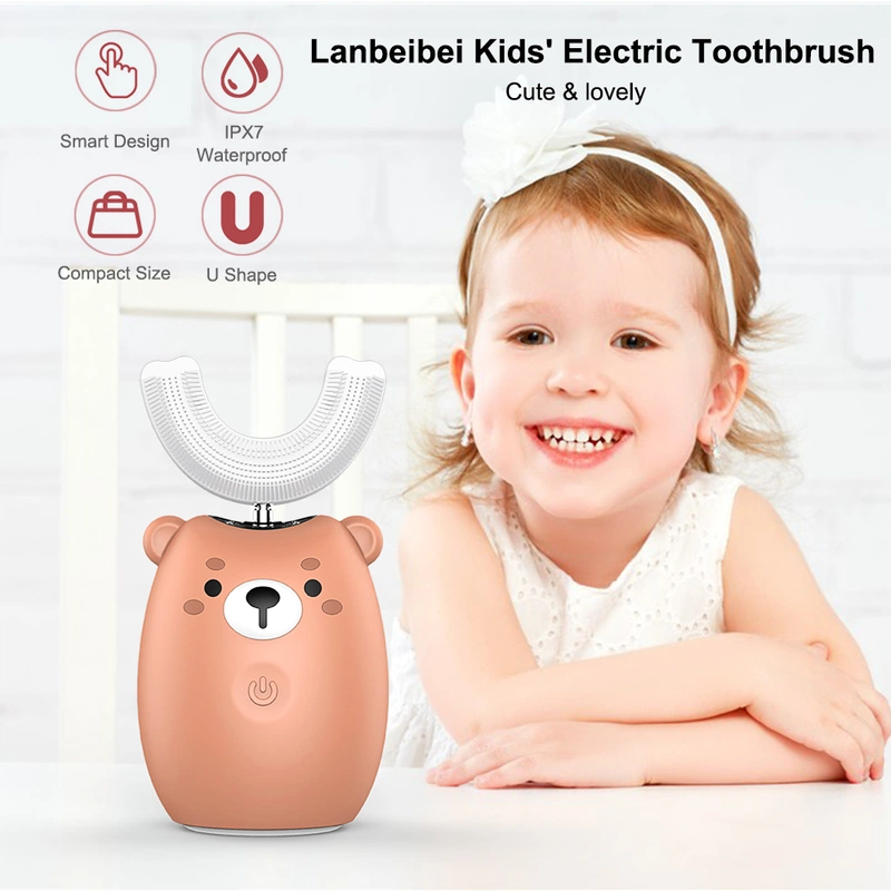 Bàn chải đánh răng điện cho bé 2 tuổi trở lên Lanbeibei Kids hình chữ U