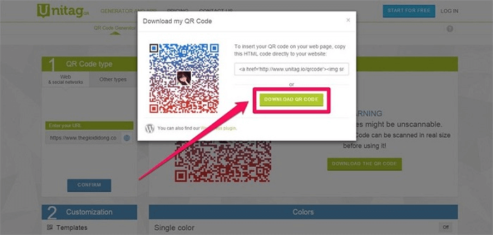 Nhấn Download QR code để tải và sử dụng mã QR cá nhân.