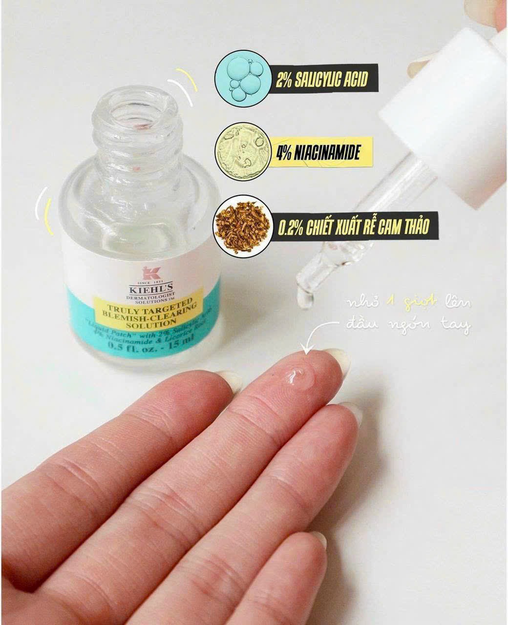 Thanh phan Serum Chấm Mụn Kiehl’s Truly Targeted Blemish-Clearing Solution