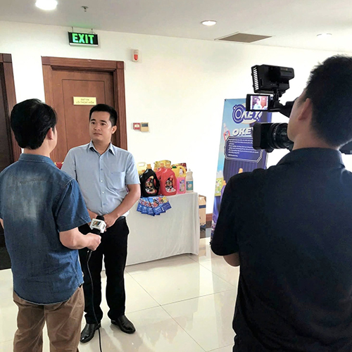 Đại diện Vacofarm trả lời phỏng vấn tại “Hội nghị kết nối doanh nghiệp sản xuất - phân phối và logistics Việt Nam - Campuchia” ngày 13.9.2025 - tỉnh Tây Ninh