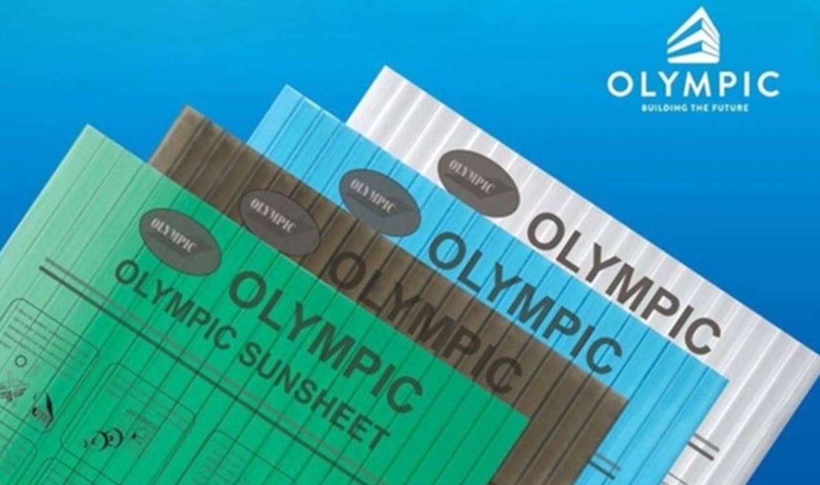 Logo Olympic và in chữ điện tử “OLYMPIC SUNSHEET” rất rõ ràng trên bề mặt sản phẩm