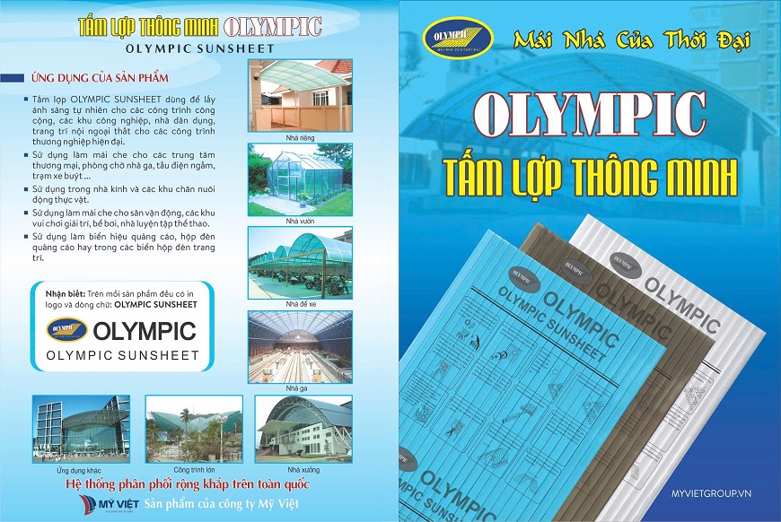 Mỗi tấm lợp lấy sáng Olympic đều được in logo và chữ điện tử “OLYMPIC SUNSHEET”