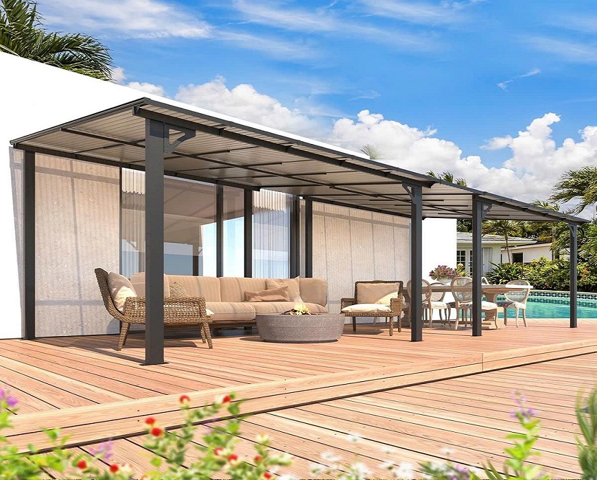 Tấm lợp lấy sáng Olympic màu nâu trà lắp đặt tại các khu Resort cao cấp