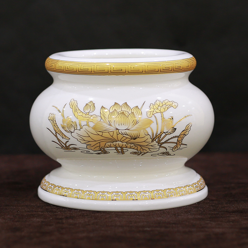 Bát Hương Hoa Sen - Gốm Sứ Bát Tràng - Phúc Lộc Viên Minh