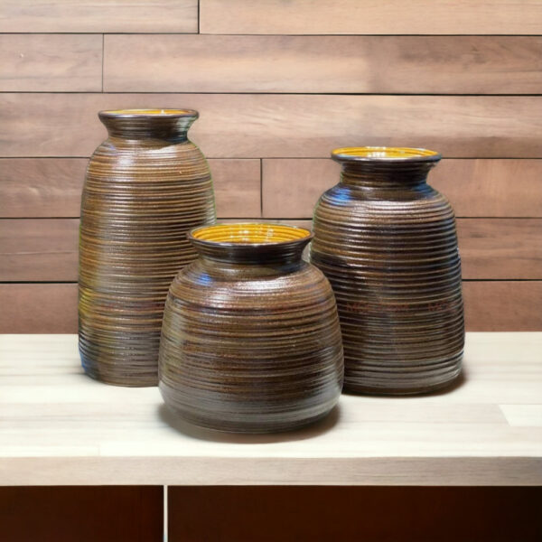 Bình Hoa Gốm Men Nâu - Gốm Sứ Phúc Lộc Viên Minh