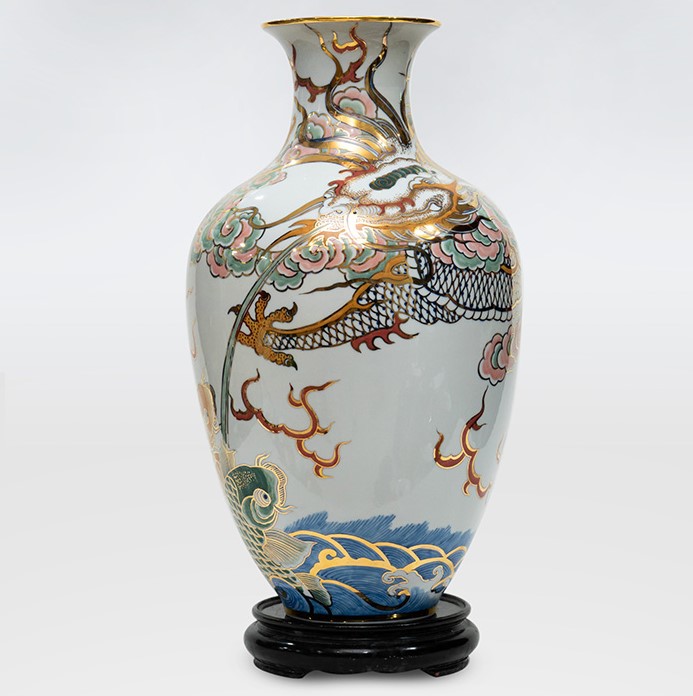 Bình Hút Lộc Hoạ Tiết Rồng - Gốm Sứ Bát Tràng - Phúc Lộc Viên Minh