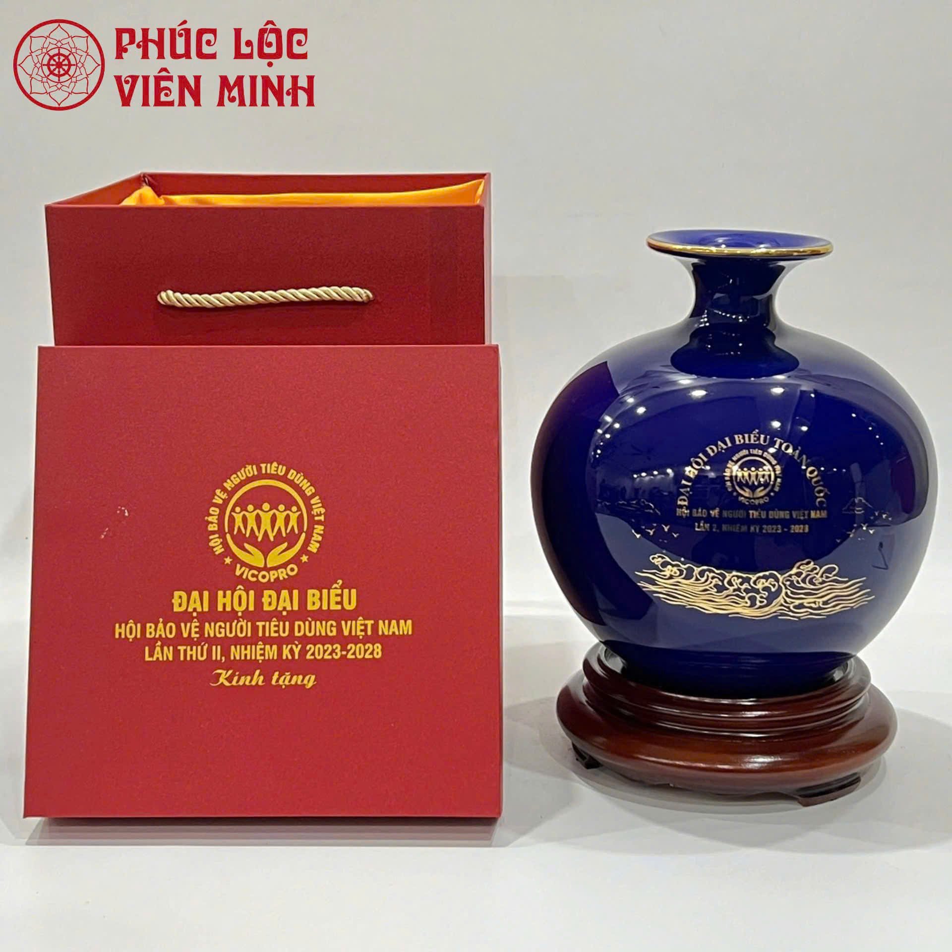 Bình Hút Lộc In Logo Doanh Nghiệp - Gốm Sứ Cao Cấp