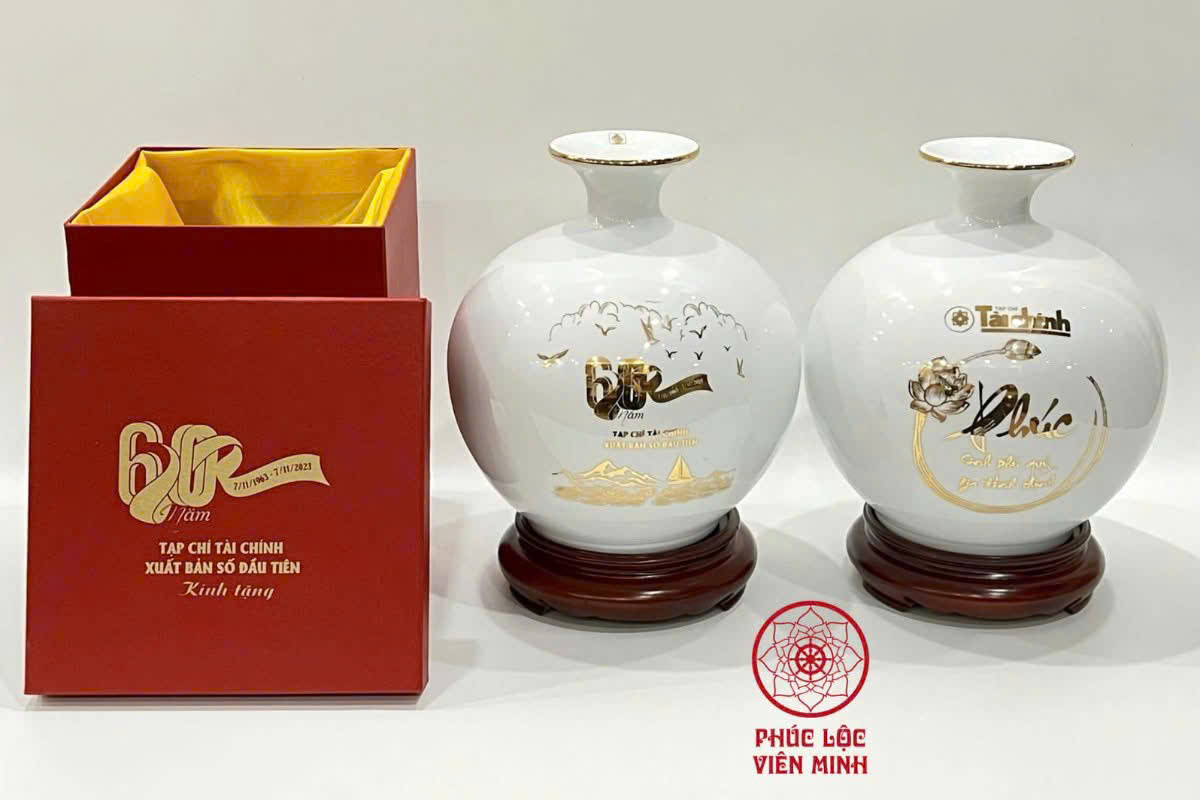 Bình Hút Lộc In Logo Doanh Nghiệp -Gốm Sứ Phúc Lộc Viên Minh