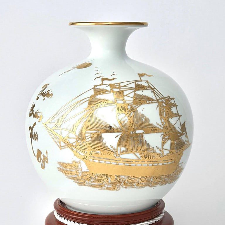 Bình Hút Lộc Phong Thuỷ Thuận Buồm Xuôi Gió - Gốm Sứ Bát Tràng - Phúc Lộc Viên Minh