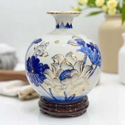 Bình Hút Lộc Men Lam- Phúc Lộc Viên Minh