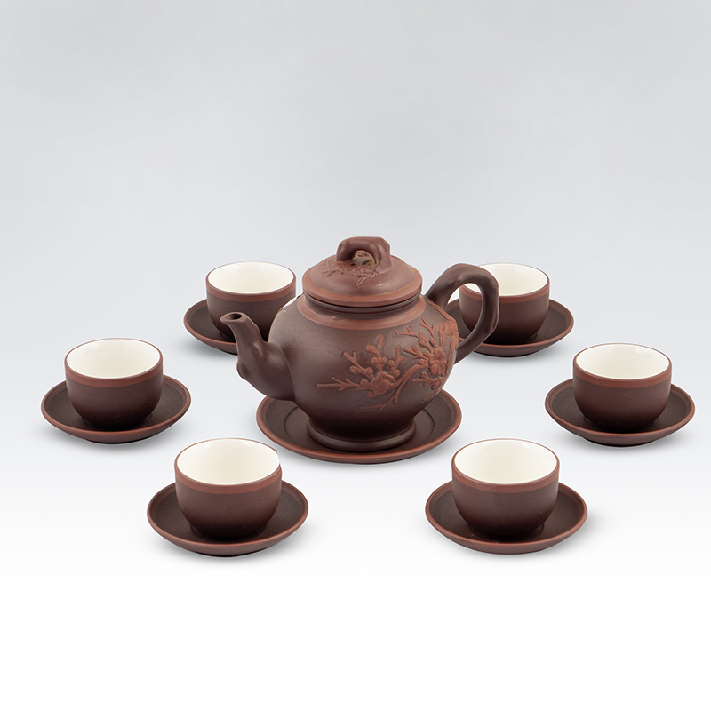 Bộ Ấm Chén Bát Tràng Men Nâu - Gốm Sứ Phúc Lộc Viên Minh