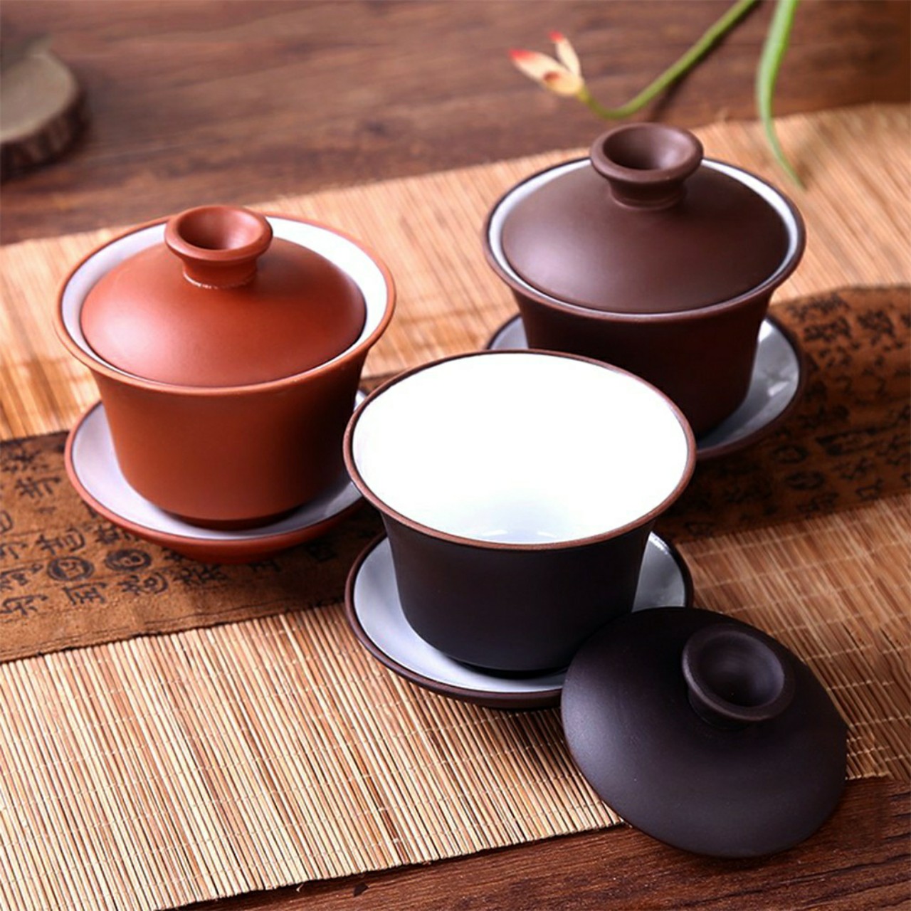 Chén Khải Pha Trà Tử Sa - Gốm Sứ Bát Tràng