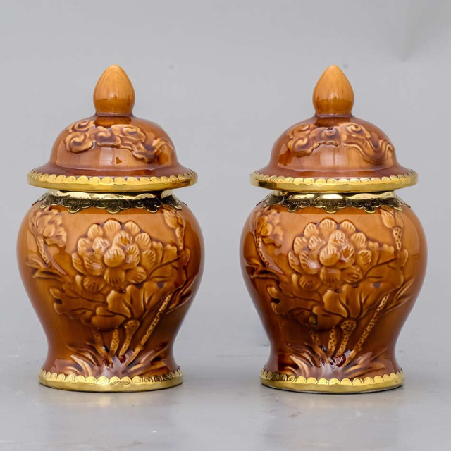 Choé Thờ Men Hoàng Thổ Cao Cấp - Gốm Sứ Bát Tràng - Phúc Lộc Viên Minh