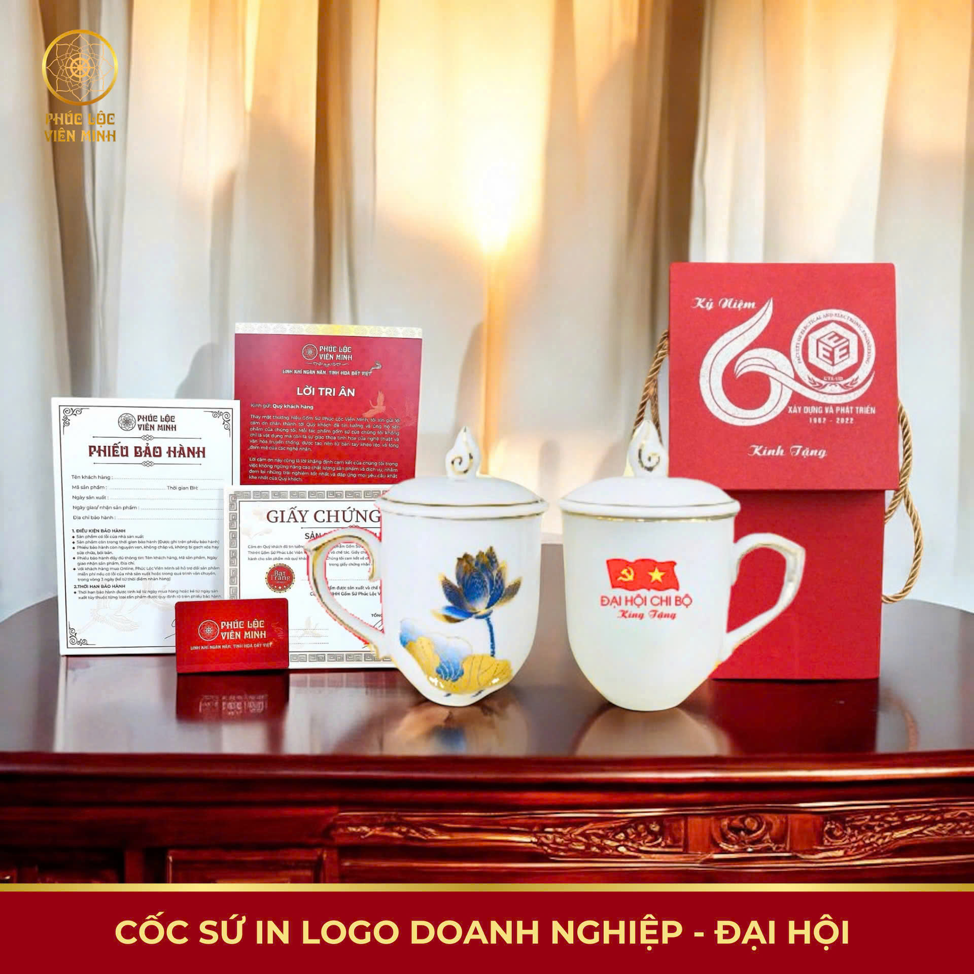 Cốc Gốm Sứ In Logo - Gốm Sứ Bát Tràng Cao Cấp