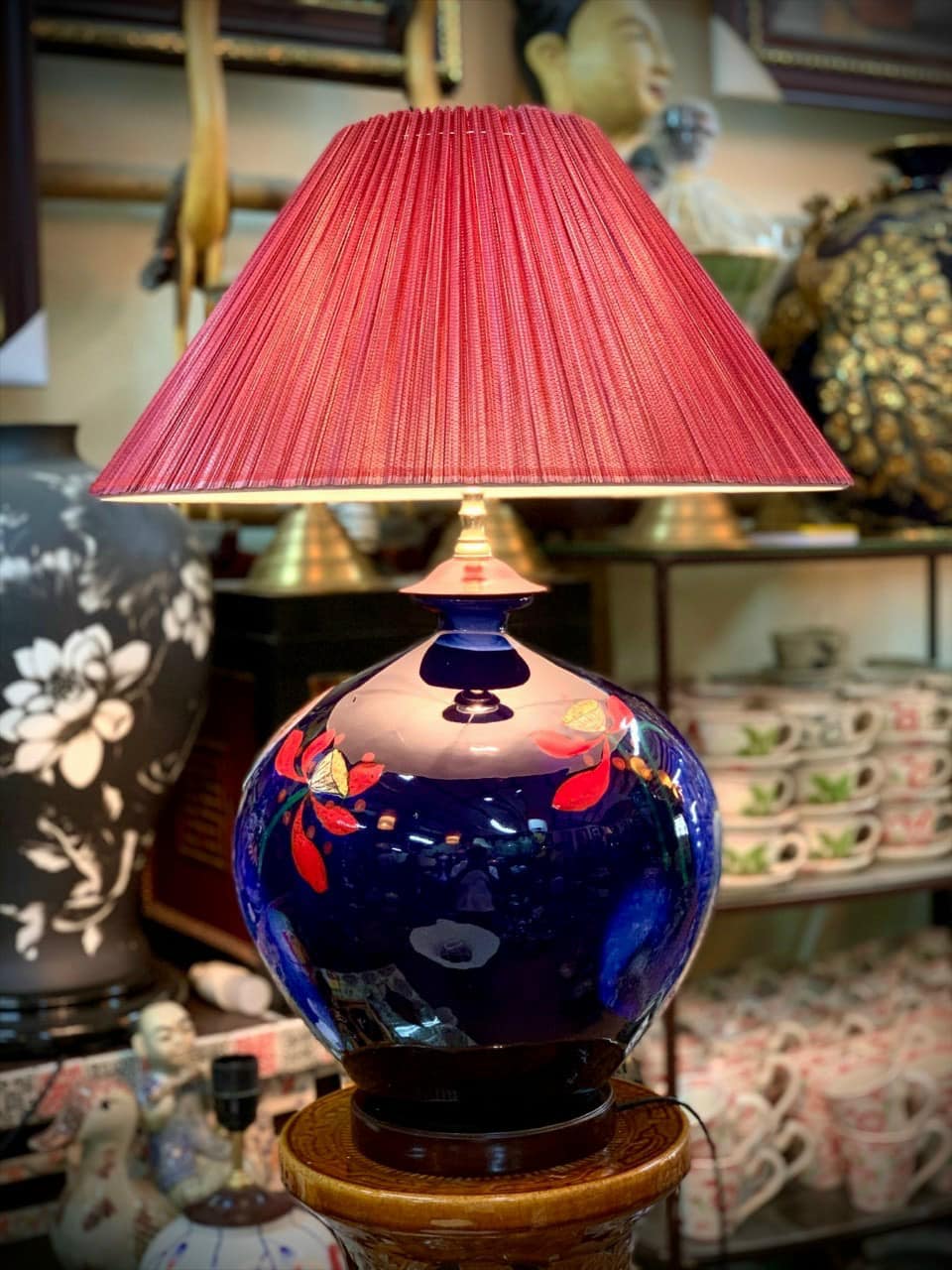 Đèn Ngủ Bàn Gốm Sứ Bát Tràng - Gốm Sứ Phúc Lộc Viên Minh