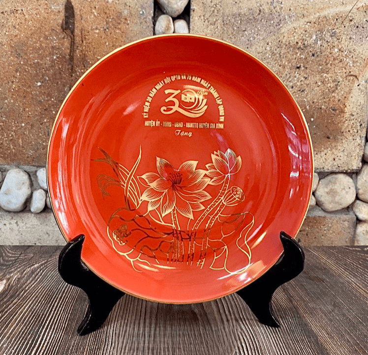 Đĩa Cảnh Gốm Sứ In Logo -Phúc Lộc Viên Minh