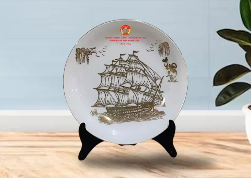 Đĩa Cảnh In Logo Gốm Sứ Bát Tràng - Gốm Sứ Cao Cấp
