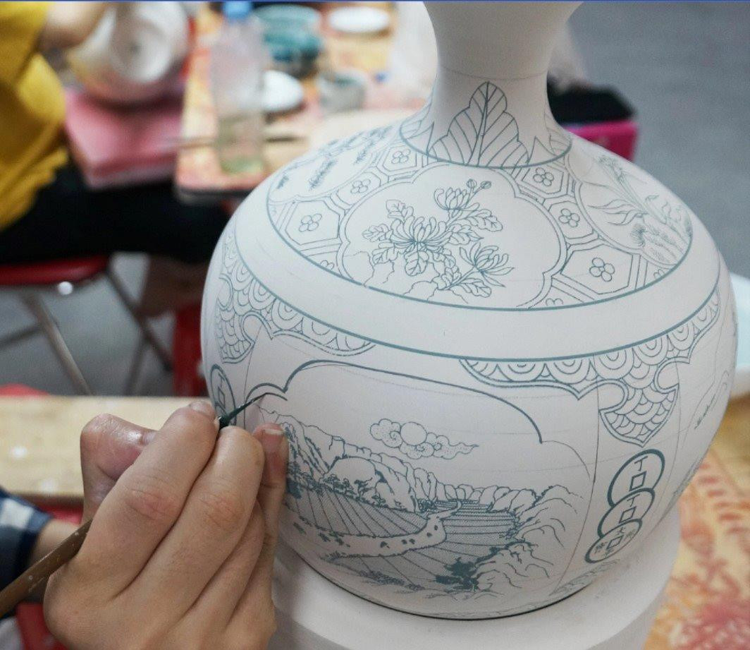 Gốm Sứ Vẽ Tay Dưới Men - Gốm Sứ Bát Tràng - Phúc Lộc Viên Minh