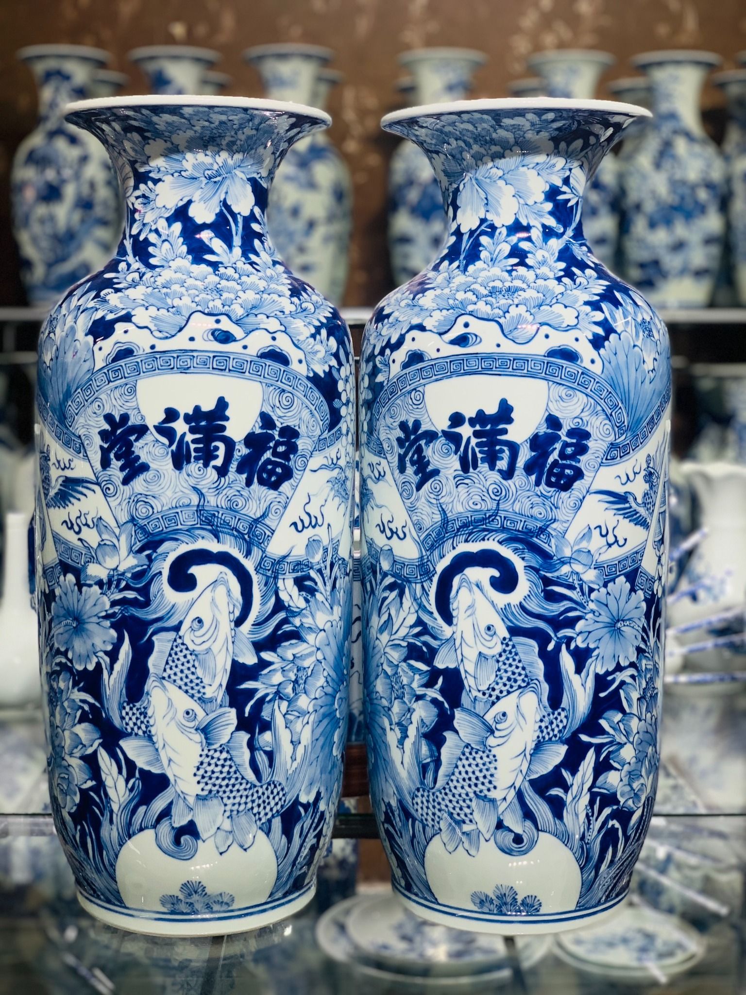 Lọ Lộc Bình Phúc Mãn Đường Bát Tràng - Phúc Lộc Viên Minh