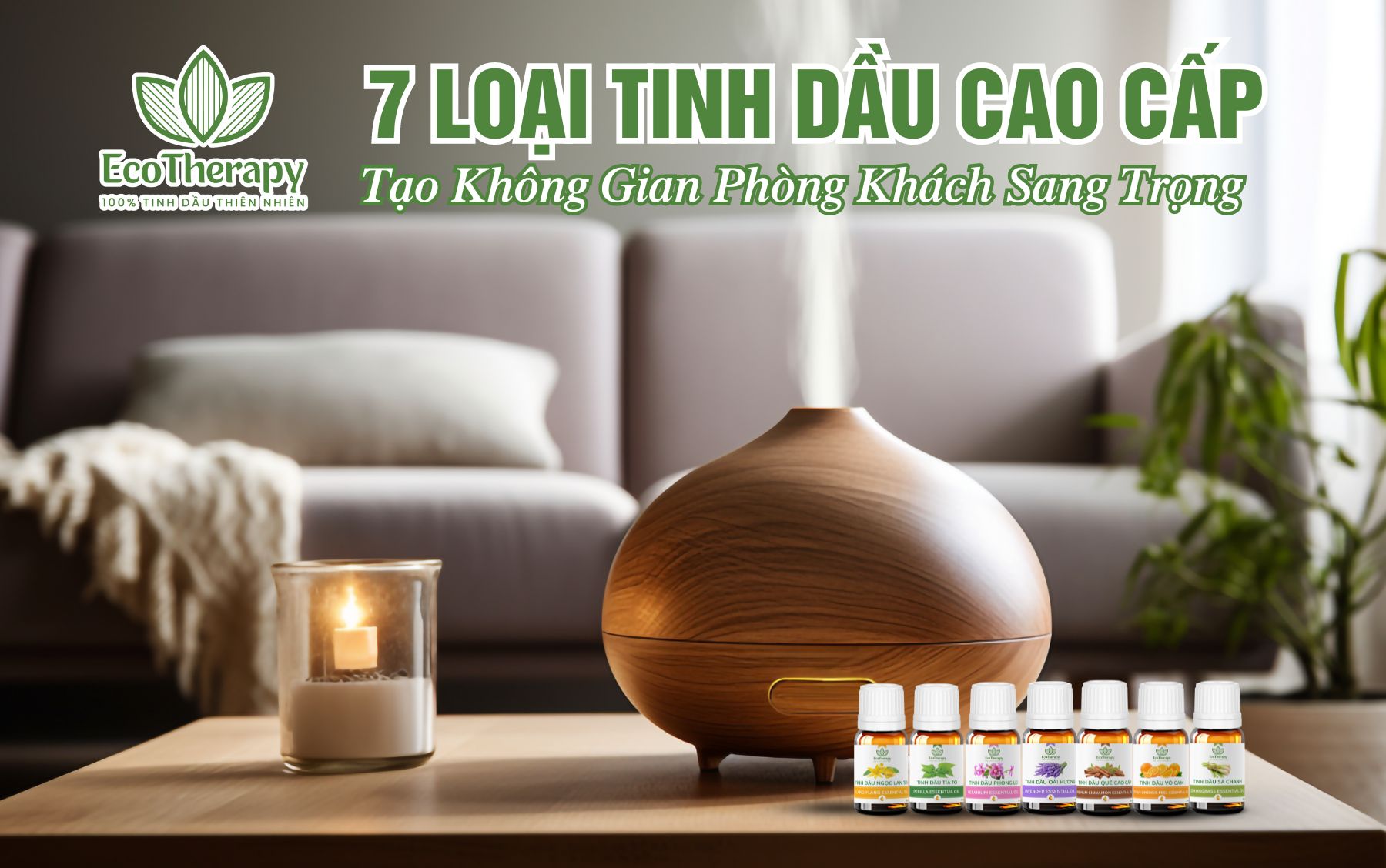 Tạo Không Gian Phòng Khách Sang Trọng Với 7 Loại Tinh Dầu Cao Cấp