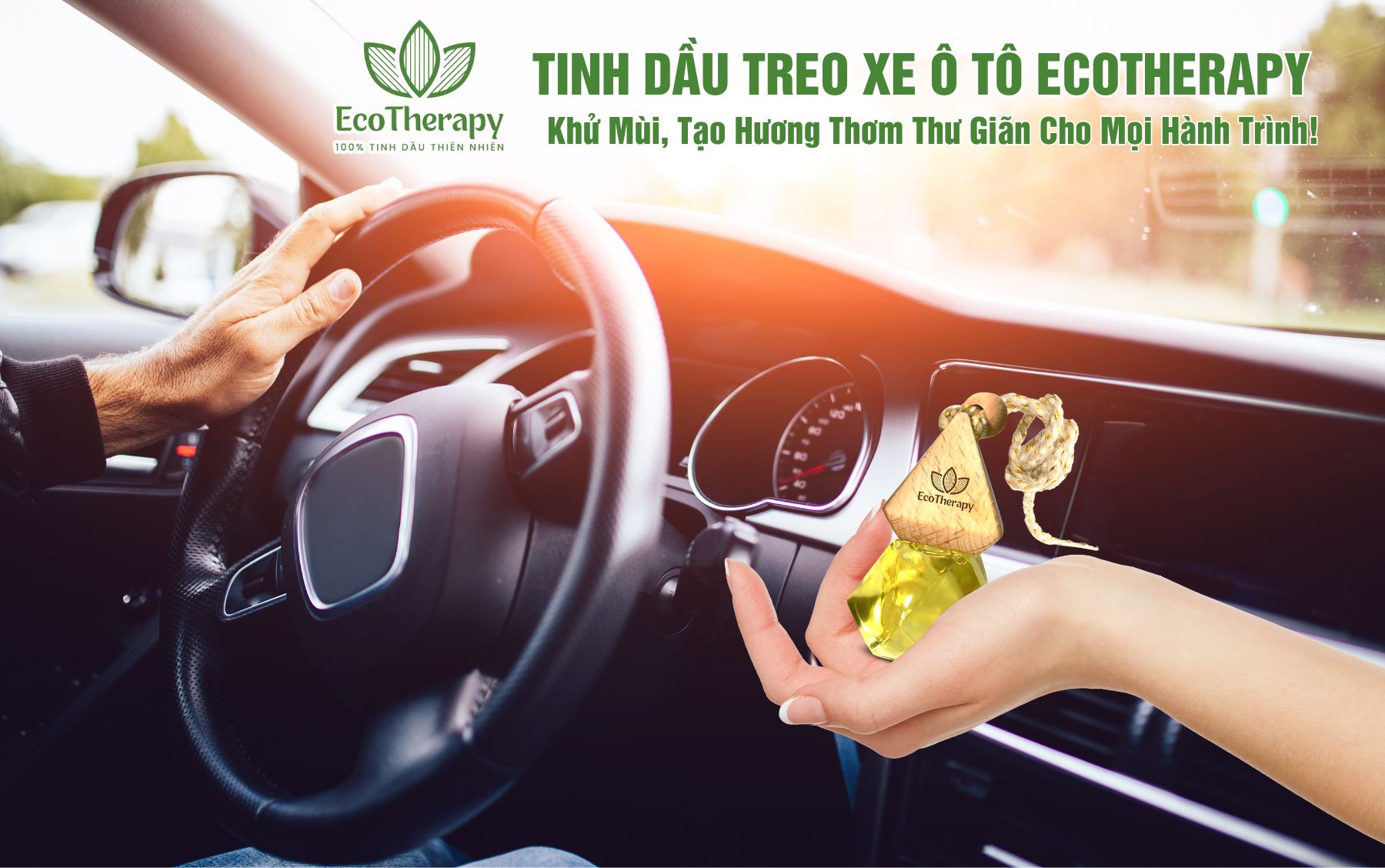 Tinh Dầu Treo Xe Ô Tô EcoTherapy - Khử Mùi, Tạo Hương Thơm Thư Giãn Cho Mọi Hành Trình!