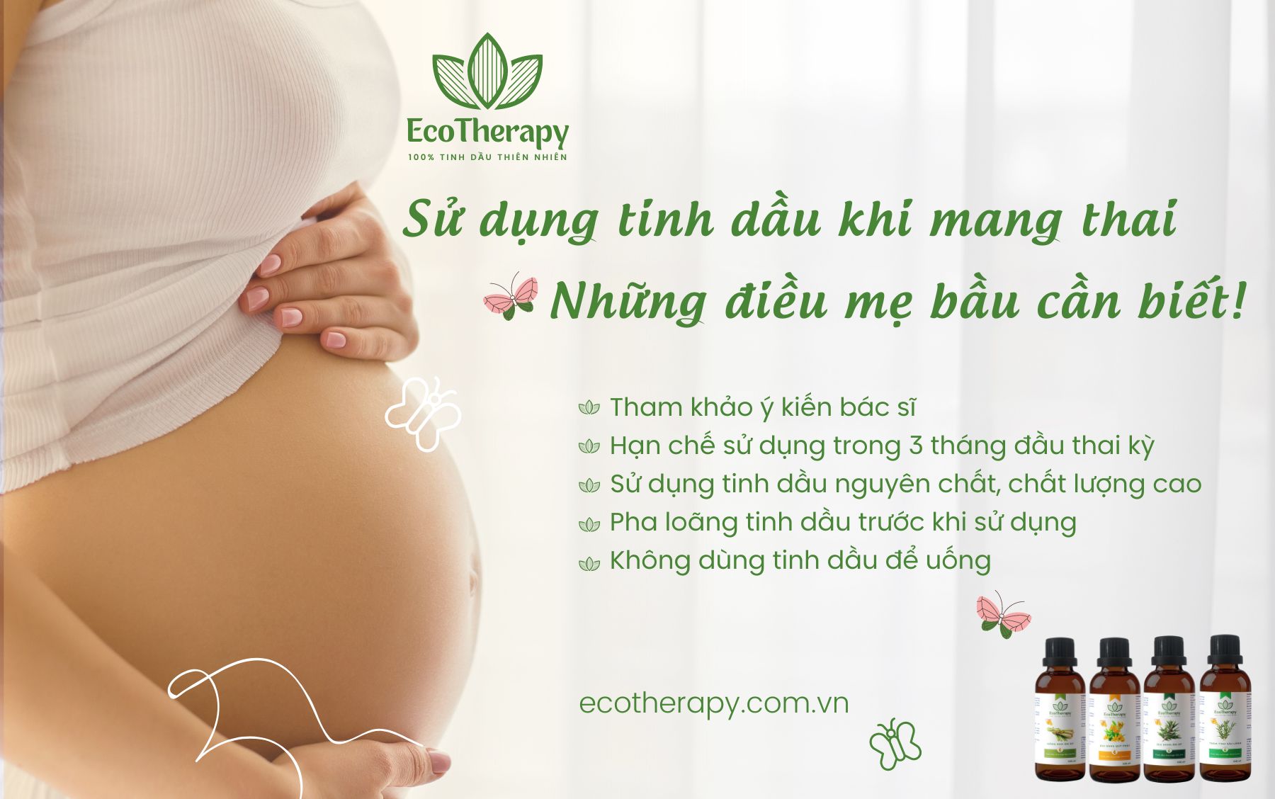 Sử dụng tinh dầu khi mang thai: Những điều mẹ bầu cần biết