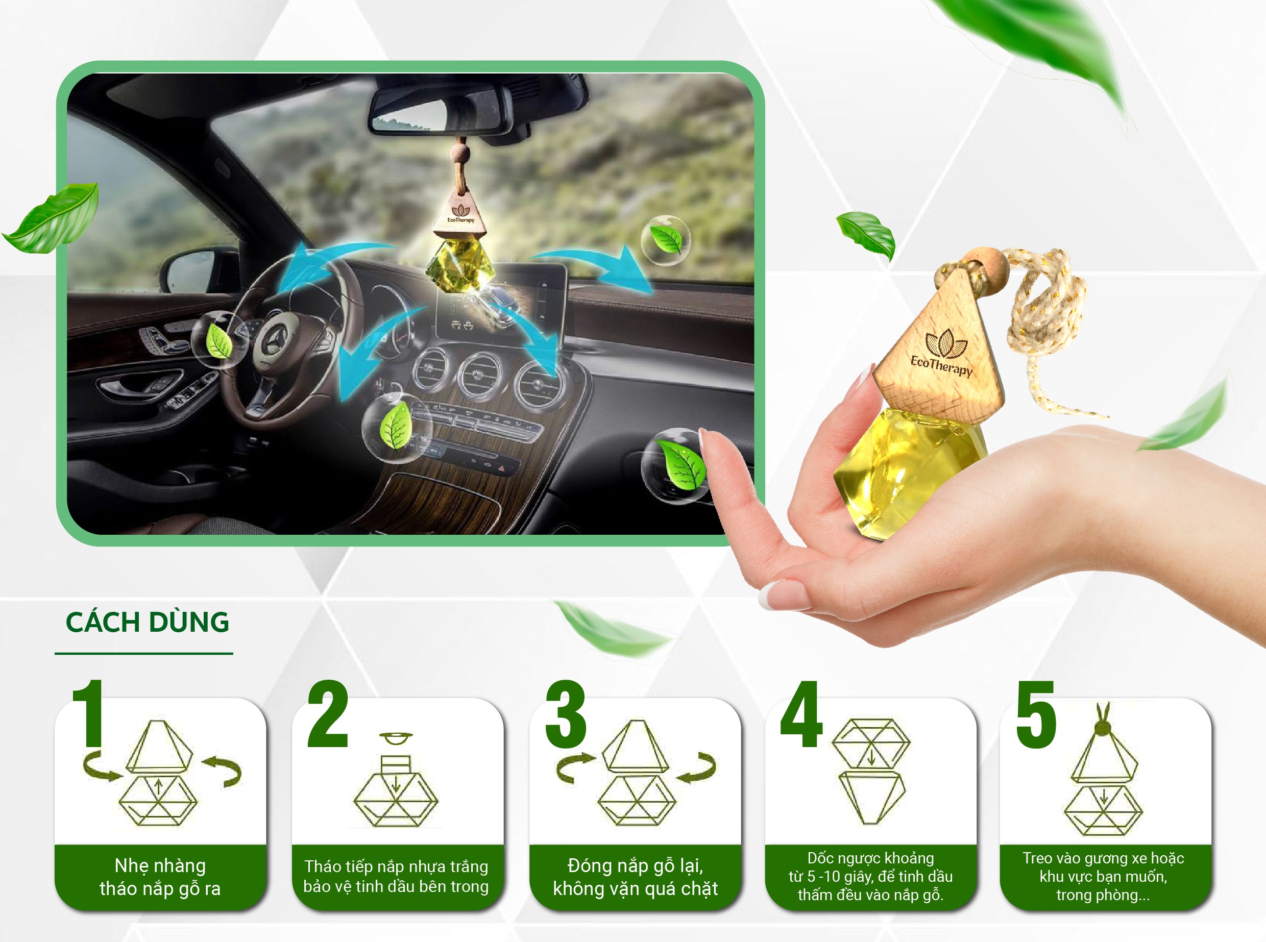 Bật Mí Cách Sử Dụng Tinh Dầu Cho Xe Ô Tô Hiệu Quả