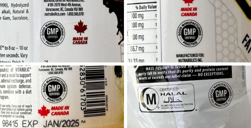 Chứng nhận GMP được in trên bao bì các sản phẩm của Nutrabolics