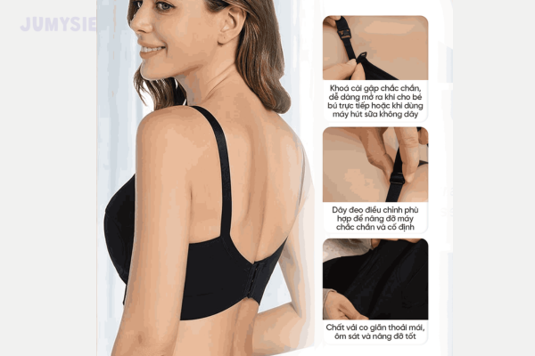 Áo hút sữa có thiết kế khoá cài gập chắc chắn