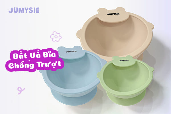 Bát chống trượt Jumysie - dụng cụ ăn dặm BLW
