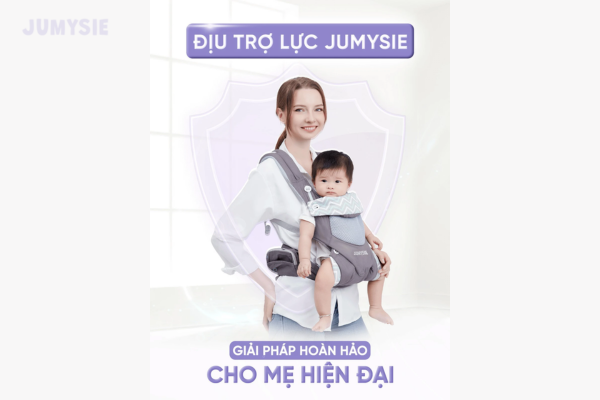 Địu trợ lực cao cấp Jumysie có thể điều chỉnh để bảo vệ đầu và cổ bé