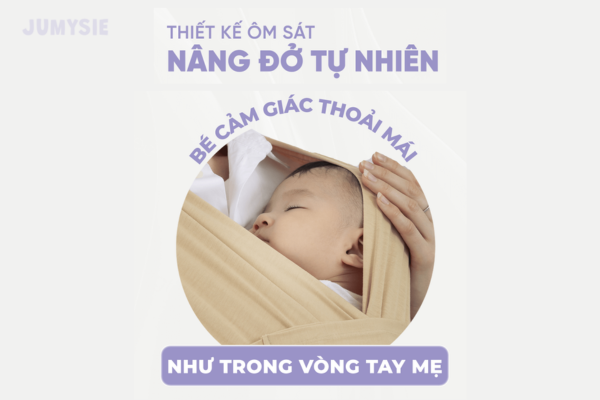 Địu vải cho bé sơ sinh Jumysie mang lại cảm giác thoải mái cho bé
