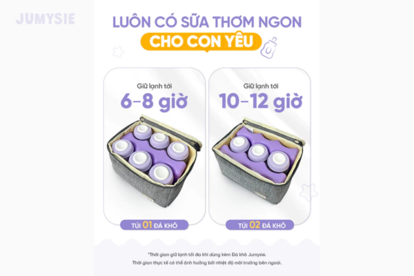 Hỗ trợ giữ lạnh sữa mẹ lên đến 12 giờ