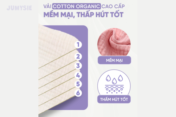 Chất liệu vải cao cấp, mềm mại cho da bé