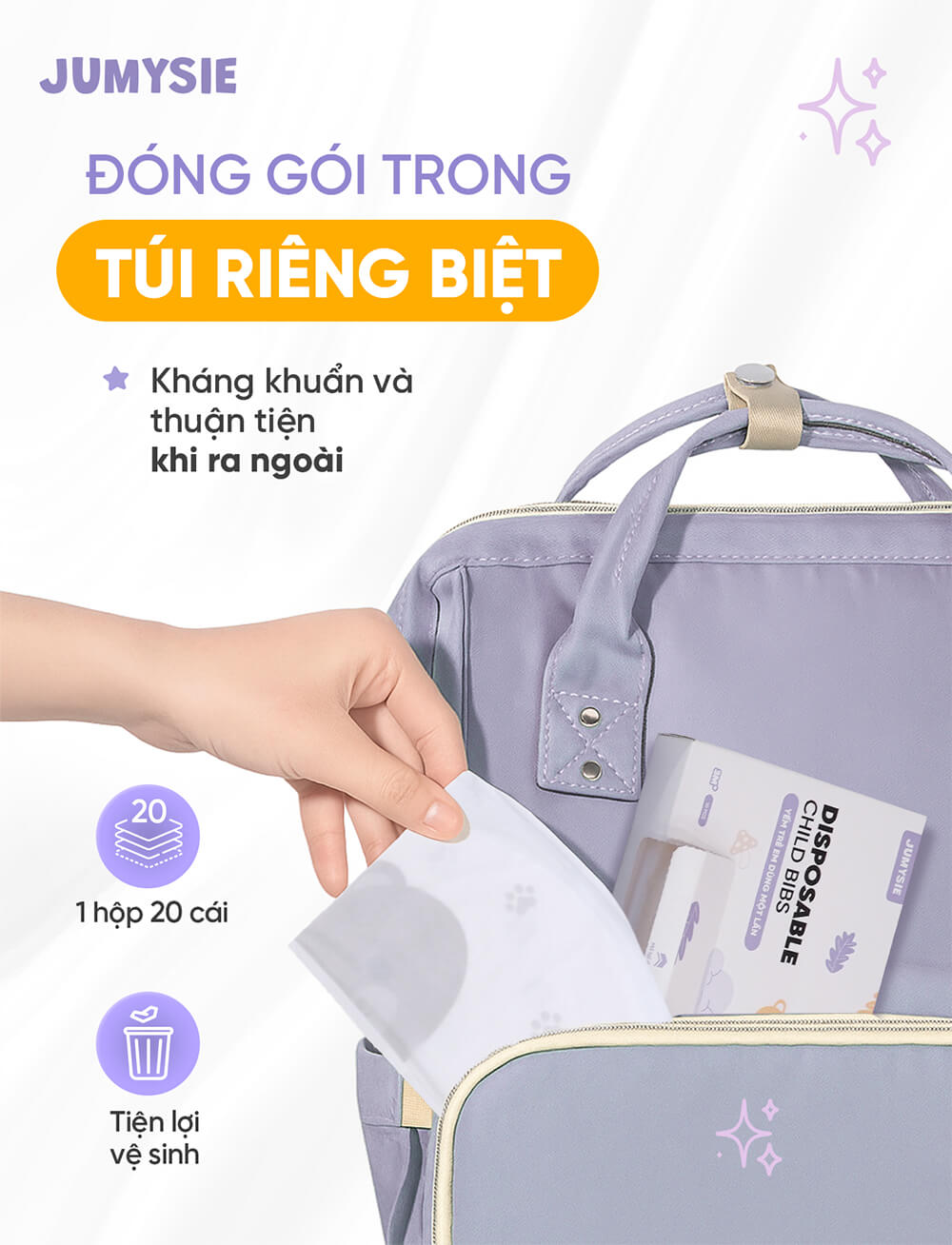 Yếm dùng 1 lần Jumysie đóng gói riêng từng chiếc