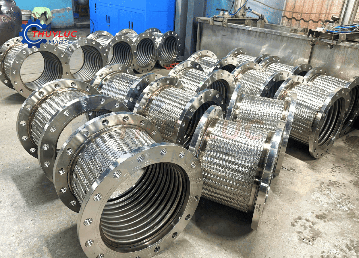 khớp nối mềm inox gân sóng chịu áp, thiết kế chuyên dụng cho hệ thống rung và giãn nở nhiệt liên tục