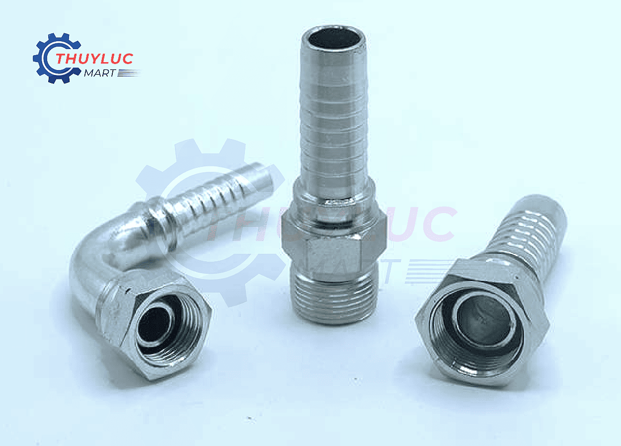 Đầu nối ống thủy lực dạng bấm, bao gồm đầu nối thẳng và đầu nối góc cho hệ thống thủy lực