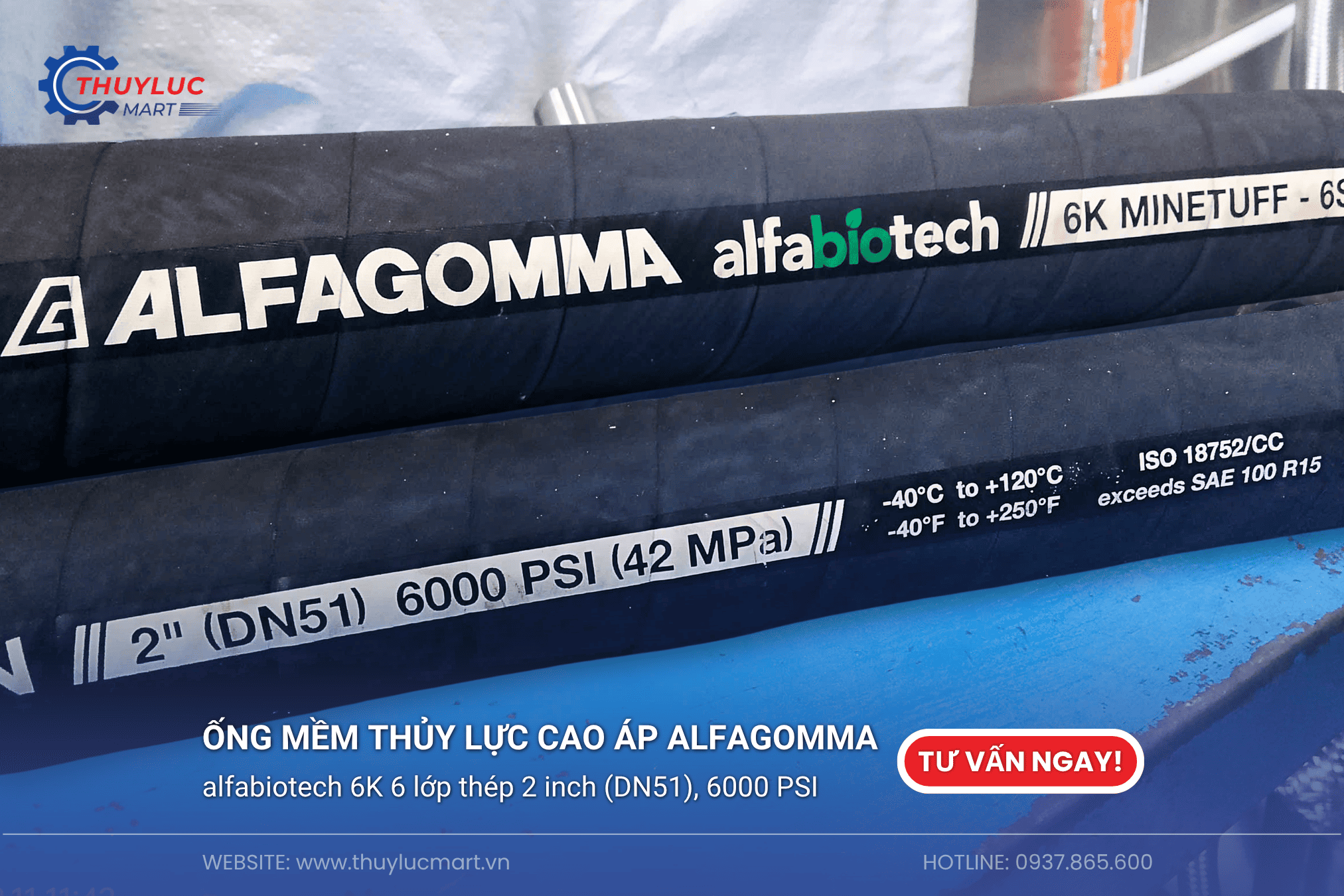 Ống Alfagomma Alfabiotech 6K Evolution 2" 6 lớp thép xoắn
