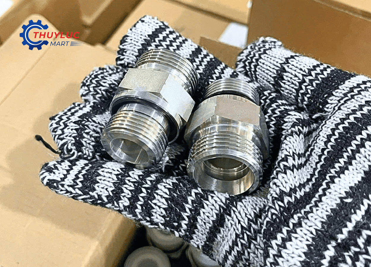 Đầu nối thủy lực SINOPULSE có vòng làm kín O-ring, hỗ trợ chống rò rỉ dầu trong hệ thống ống mềm áp suất cao