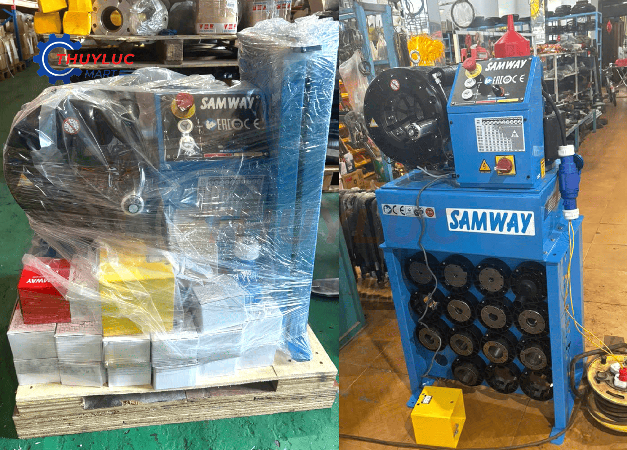 Bàn giao trọn gói tuy ô, đầu bấm và máy bấm ống samway p32 cho khách hàng tận nơi