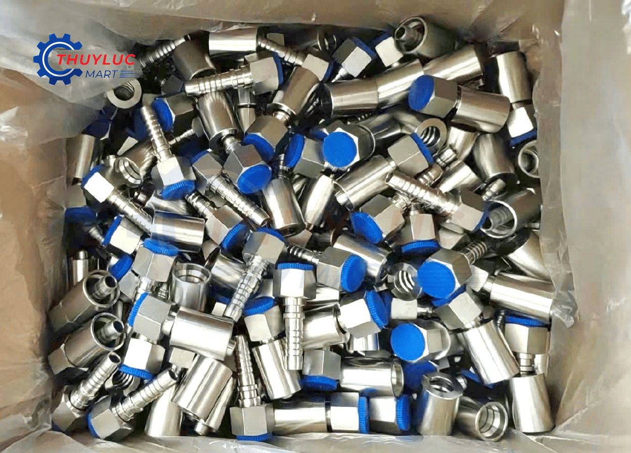 Đầu inox bấm ống thủy lực dạng lơi inox 304 chống ăn mòn cho môi trường khắc nghiệt