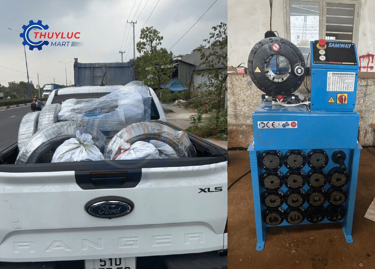Máy bấm ống thủy lực Samway bàn giao trọn gói cho cửa hàng mới tại Đắk Nông bởi Thủy Lực Mart