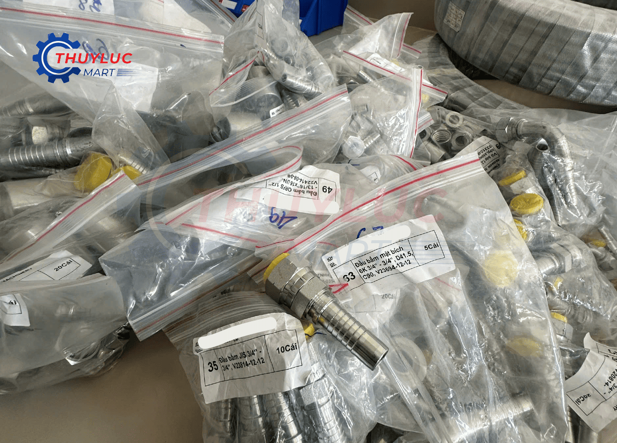 phụ kiện đầu bấm ống thủy lực nhiều phân loại và kích cỡ