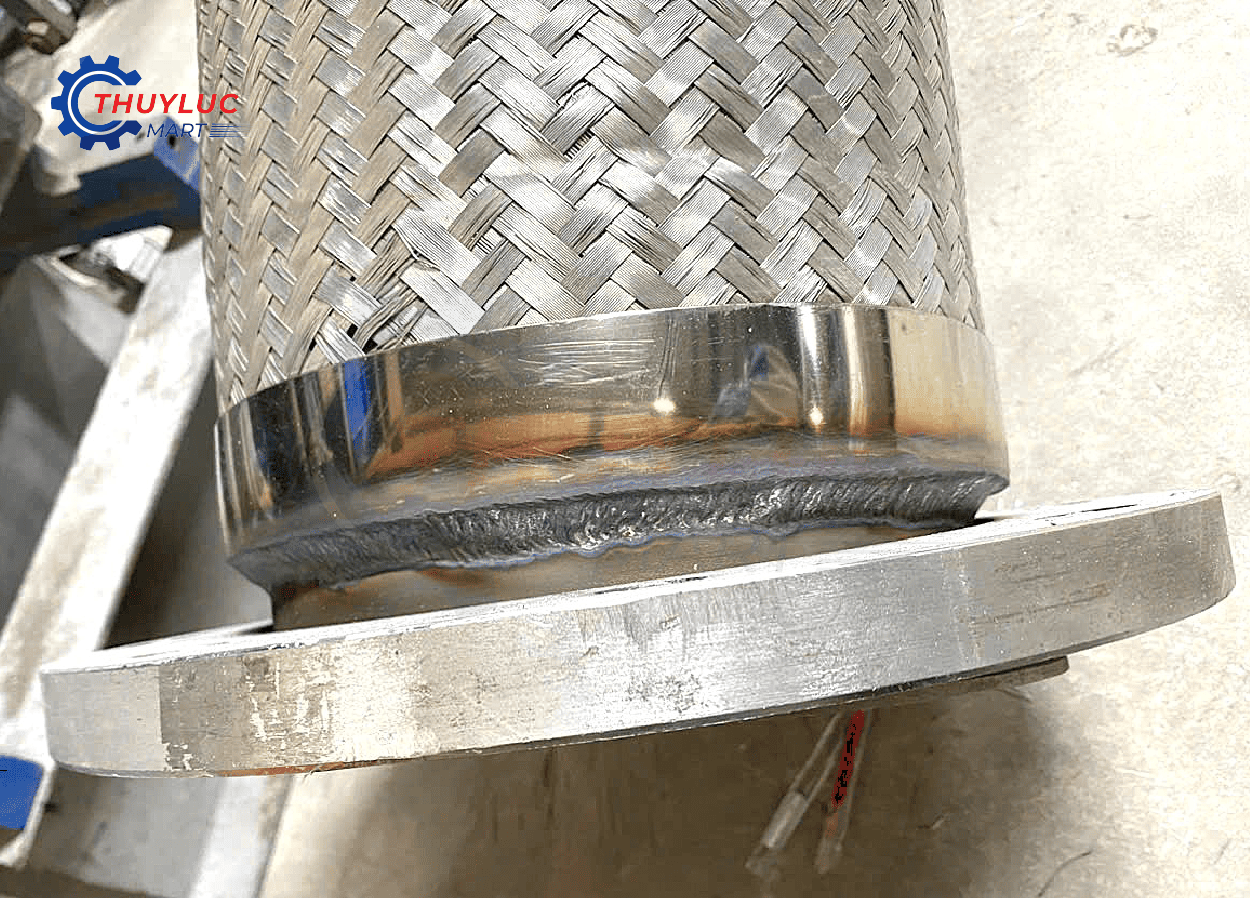 Gia công ống mềm inox DN300 chịu áp cao – bọc lưới SS304, dài 4500mm