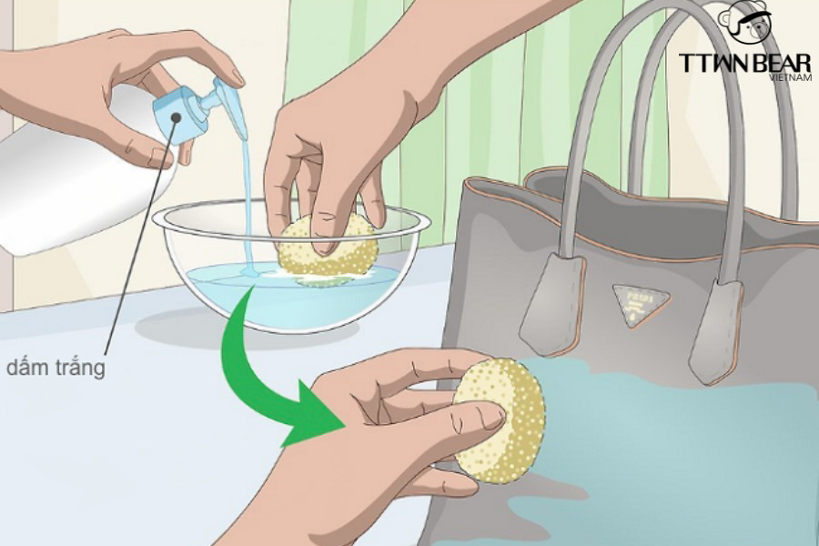 dùng giấm vệ sinh túi bị mốc