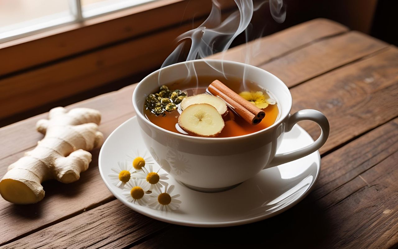 Pha trà thảo mộc với quế