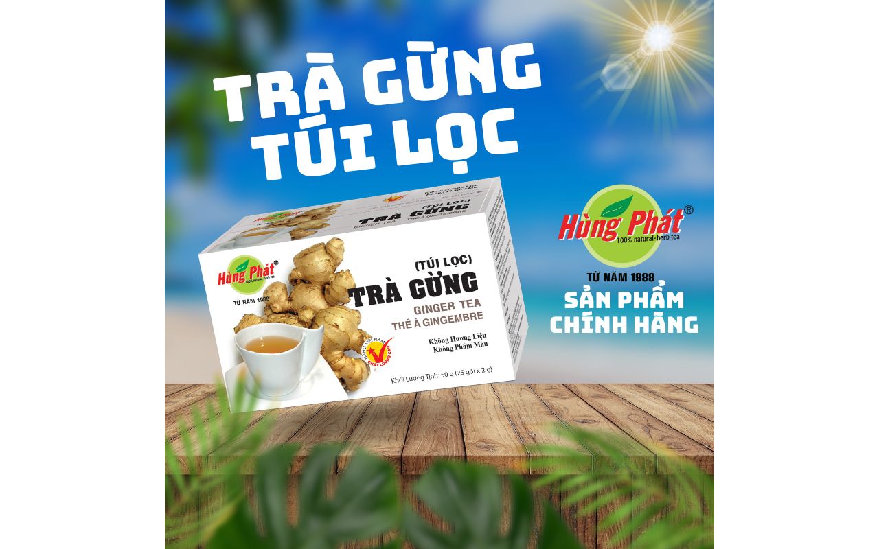 Trà gừng gói – Tiện lợi, thơm ngon, dễ sử dụng