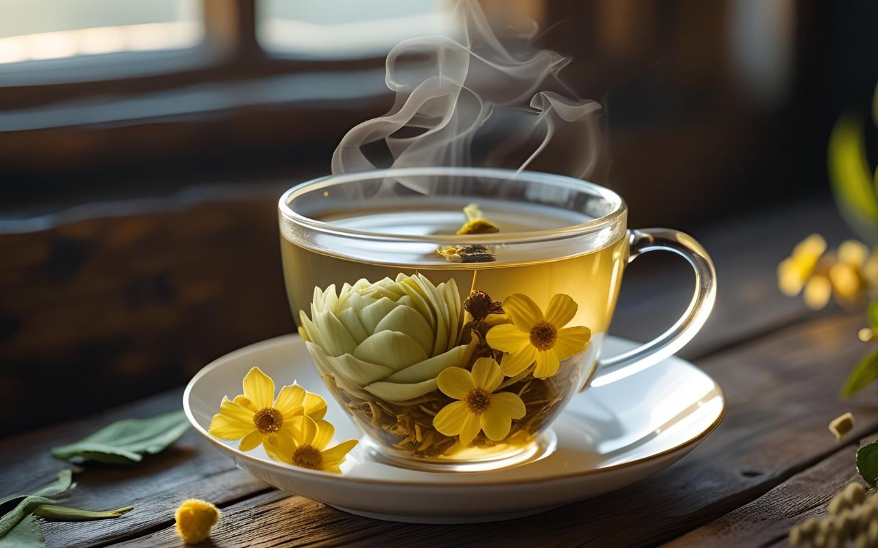 Trà thảo mộc kết hợp chế độ ăn uống lành mạnh