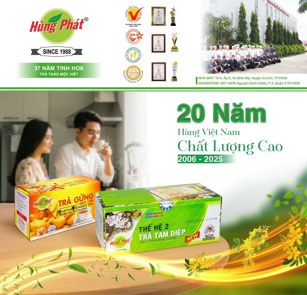 Trà Hùng Phát: Khẳng Định Vị Thế Sau 20 Năm Liên Tiếp Nhận Danh Hiệu "Hàng Việt Nam Chất Lượng Cao"