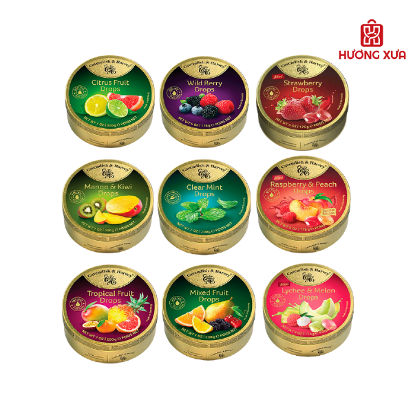 Kẹo trái cây Cavendish & Harvey hộp thiếc 200g / 175g ( đủ vị)